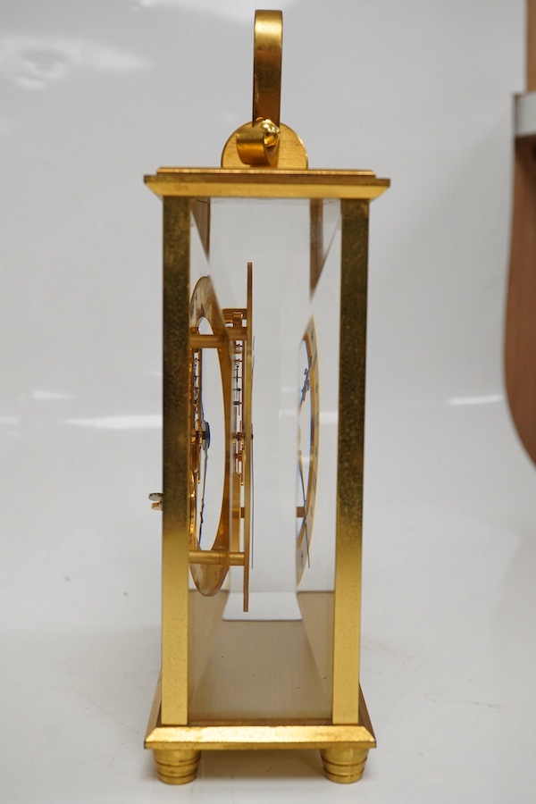 Jaeger Le Coutre timepiece, with carrying handle, 18cm high., Condition - unchecked if in working condition